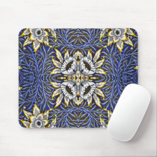 William Morris Blau en Goud Tulp Wilg Ontwerp Muismat