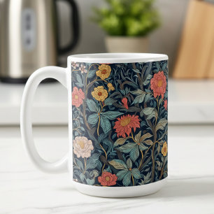 William Morris Blau Teal Arts & Crafts Bloem Koffiemok