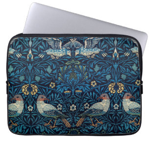 William Morris Blau Vogels Bloem Tapijt Klassieker Laptop Sleeve