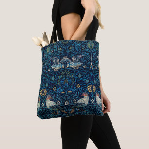 William Morris Blau Vogels Bloem Tapijt Klassieker Tote Bag