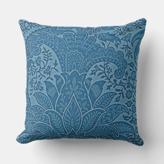 William Morris blauw bloemmotief Kussen