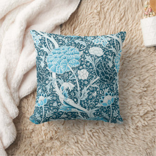 William Morris Blauw Bloemmotief Pre-Raphaelieten Kussen