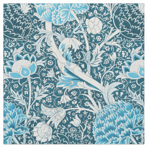 William Morris Blauw Bloemmotief Pre-Raphaelieten Stof