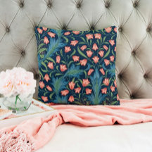 William Morris Blauw en Roze Bloemmotief