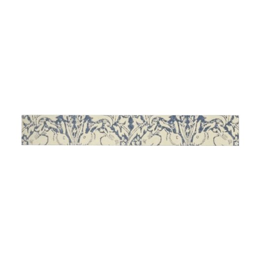 William Morris, Blauw grijs, patroon, art nouveau, Adreslabel Wikkel (Individueel)