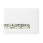 William Morris, Blauw grijs, patroon, art nouveau, Adreslabel Wikkel (Voorkant)