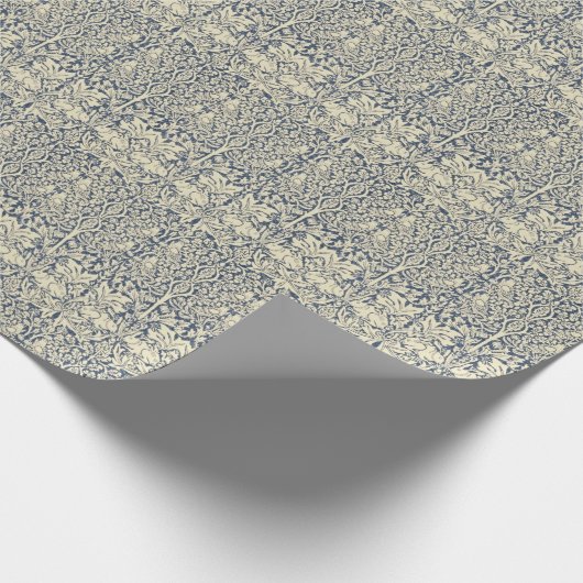 William Morris, Blauw grijs, patroon, art nouveau, Cadeaupapier (Hoek)