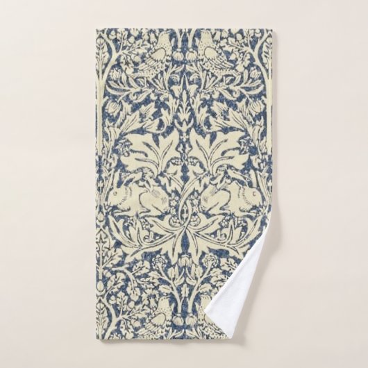 William Morris, Blauw grijs, patroon, art nouveau, Handdoek (Handdoek)