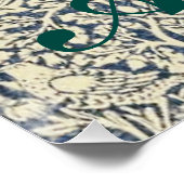 William Morris, Blauw grijs, patroon, art nouveau, Perfect Poster (Hoek)