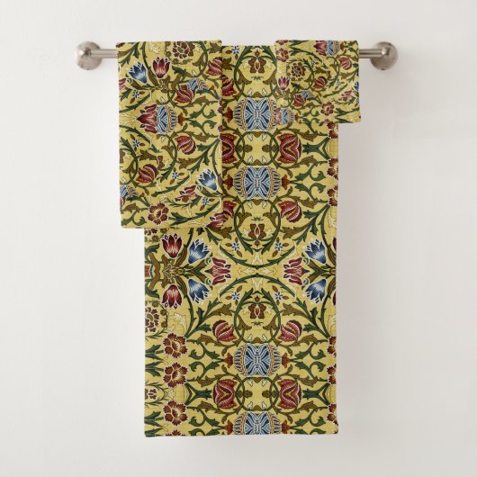 William Morris blauw groen rood Bad Handdoek (Insitu)