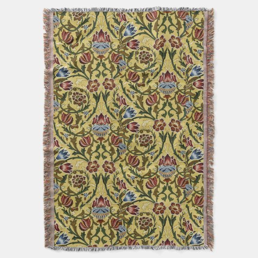 William Morris  blauw groen rood Deken (Voorkant Verticaal)