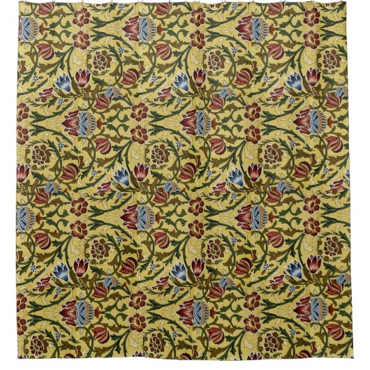 William Morris  blauw groen rood Douchegordijn (Voorkant)