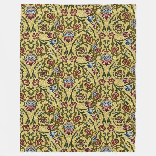 William Morris  blauw groen rood Fleece Deken (Voorkant)