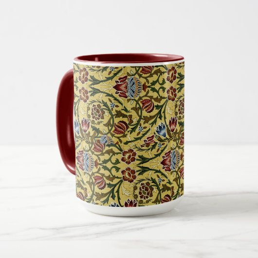 William Morris  blauw groen rood Mok (Voorkant links)
