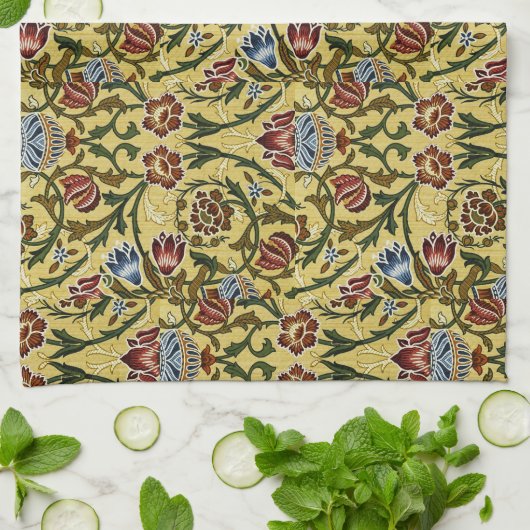 William Morris  blauw groen rood Theedoek (Gevouwen)