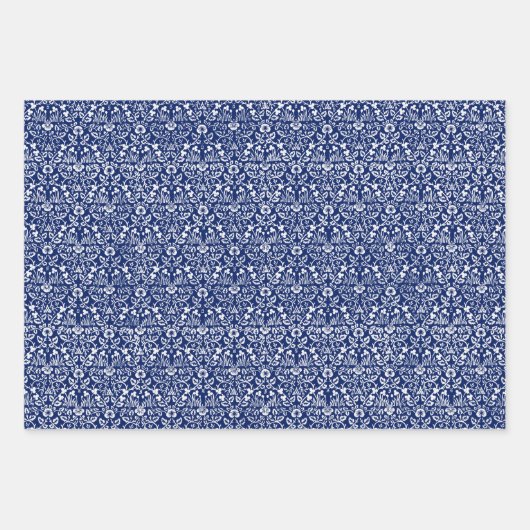William Morris blauw inpakpapier Vel (Voorkant 2)
