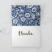 William Morris - Blauw mallow patroon Bedankkaart (Binnen)