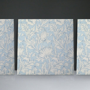 William Morris Blauwe Art Nouveau Bloemmotief Tegeltje