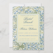 William Morris - Blauwe Belbloemen Bridal Brunch Kaart (Voorkant)