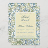 William Morris - Blauwe Belbloemen Bridal Brunch Kaart (Voorkant / Achterkant)