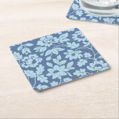 William Morris, blauwe bloesems, Kartonnen Onderzetters (Schuin)