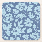 William Morris, blauwe bloesems, Kartonnen Onderzetters (Voorkant)