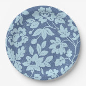 William Morris,  blauwe bloesems, Papieren Bordje (Voorkant)