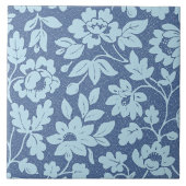 William Morris,  blauwe bloesems, Tegeltje (Voorkant)