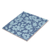 William Morris,  blauwe bloesems, Tegeltje (Zijkant)