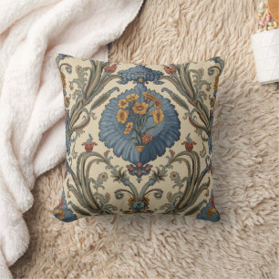 William Morris Blauwe Iris vintage bloempatroon Kussen