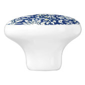 William Morris - Blauwe kaasjeskruidpatroon Keramische Knop (Zijkant)