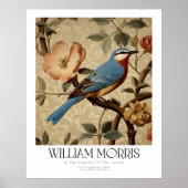 William Morris  Blauwe Vogel met Bloesems Poster (Voorkant)