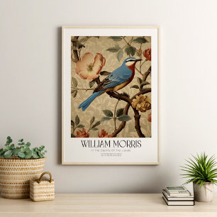 William Morris  Blauwe Vogel met Bloesems Poster