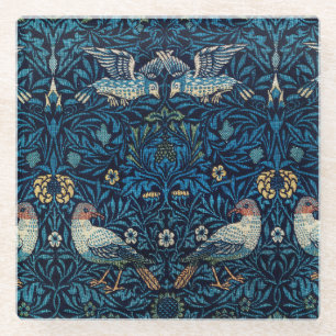 William Morris Blauwe Vogels Bloemmotief Tapijt Kl Glazen Onderzetter