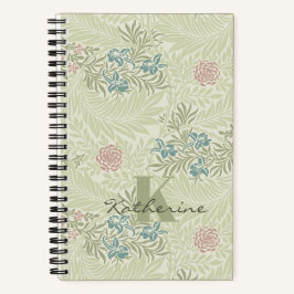 William Morris Blauwgroen Blauw & Roze Larkspur Pa Notitieboek