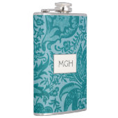  William Morris Blauwgroen Botanisch Monogram Heupfles (Rechts)