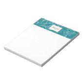 William Morris Blauwgroen Botanisch Monogram Notitieblok (Linkerzijde)