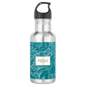 William Morris Blauwgroen Botanisch Monogram Waterfles (Voorkant)