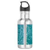 William Morris Blauwgroen Botanisch Monogram Waterfles (Achterkant)