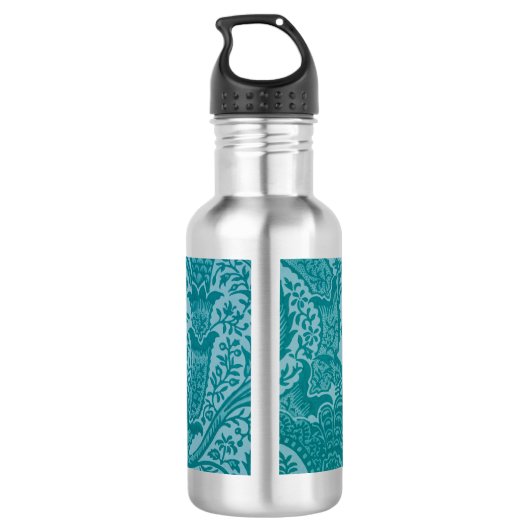  William Morris Blauwgroen Botanisch Monogram Waterfles (Achterkant)