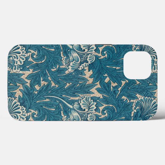 William Morris Blauwgroen Tulip Pattern Case-Mate iPhone Case (Achterkant (horizontaal))