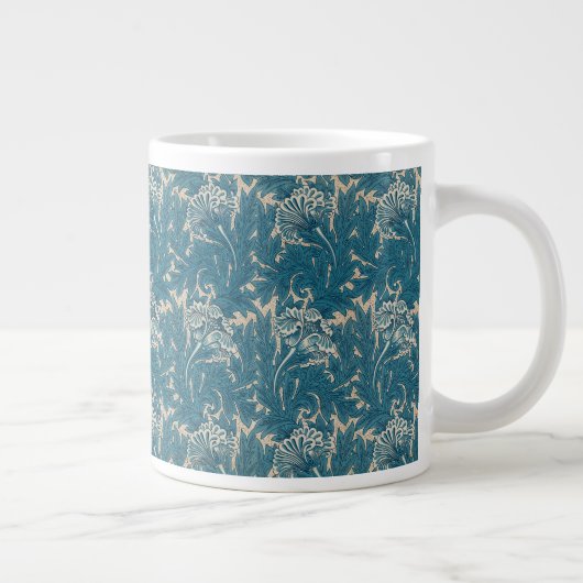 William Morris Blauwgroen Tulip Pattern Grote Koffiekop (Rechts)