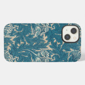 William Morris Blauwgroen Tulip Pattern iPhone Hoesje (Achterkant horizontaal)