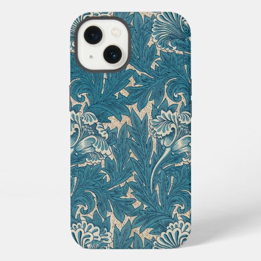 William Morris Blauwgroen Tulip Pattern iPhone Hoesje (Achterkant)