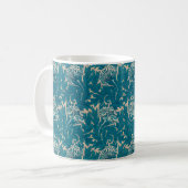 William Morris Blauwgroen Tulip Pattern Koffiemok (Voorkant links)