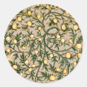 William Morris Bloem Fruit Tuin Bloem Klassieker Ronde Sticker