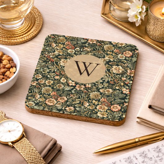 William Morris Bloem Monogram Bier Onderzetter