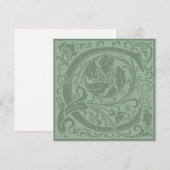 William Morris Bloemalfabet Monogram Letter C Kaart (Voorkant / Achterkant)