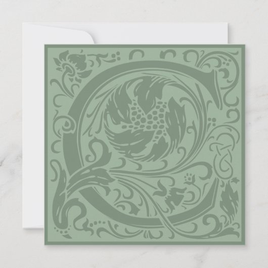 William Morris Bloemalfabet Monogram Letter C Kaart (Voorkant)