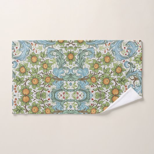 William Morris Bloemen Acanthus Blauw Blauw Bad Handdoek (Handdoek)